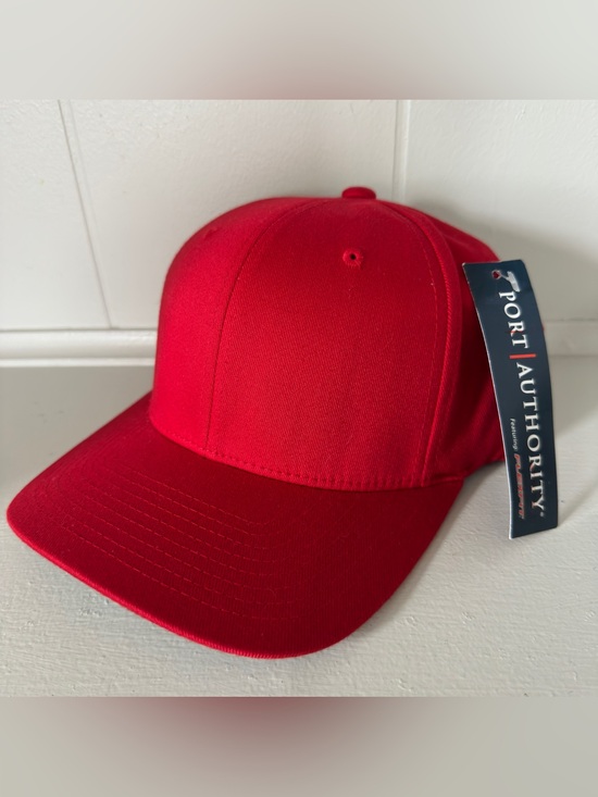 Port Authority Other - Port Authority Red Flexfit Blank Hat Cap Stretch L/XL Large/X-Large C865